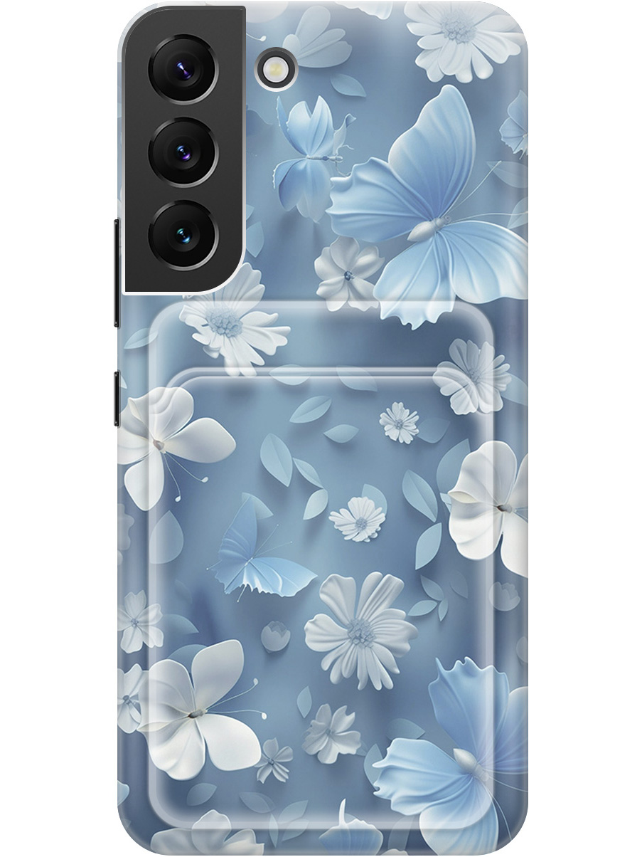 

Силиконовый чехол на Samsung Galaxy S22 с принтом с карманом для карты прозрачный 784079, Прозрачный;белый;голубой, 735249910