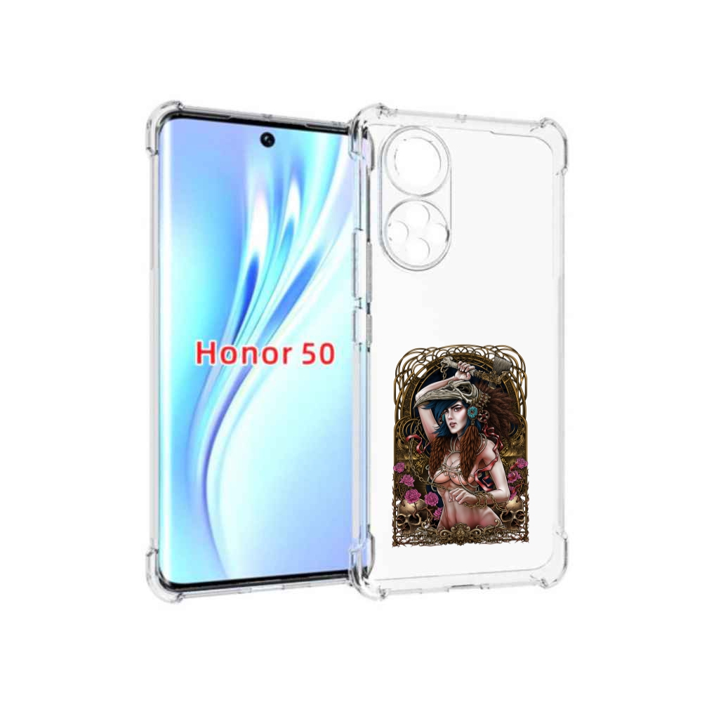 

Чехол бампер MyPads красивая девушка рисунок для Honor 50, Прозрачный, Tocco