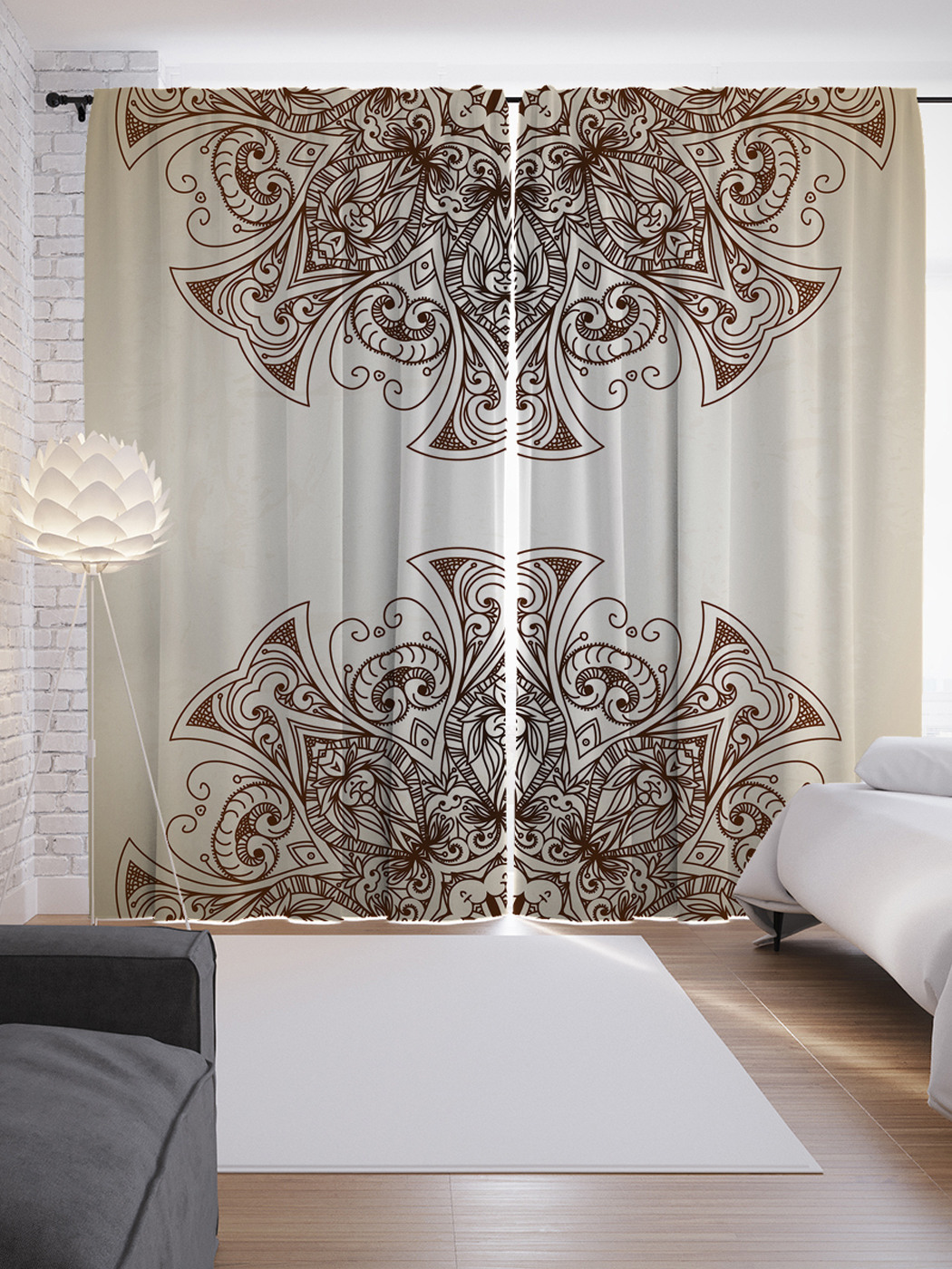 

Шторы JoyArty с фотопечатью "Раздел мандалы" из сатена, 290х265 см, Раздел мандалы