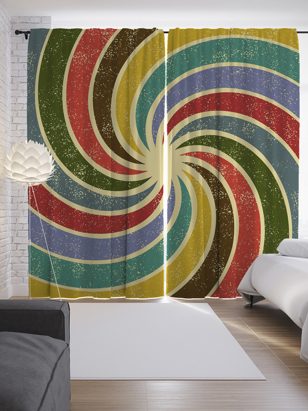 

Шторы JoyArty с фотопечатью "Радужная спираль" из сатена, 290х265 см, Радужная спираль