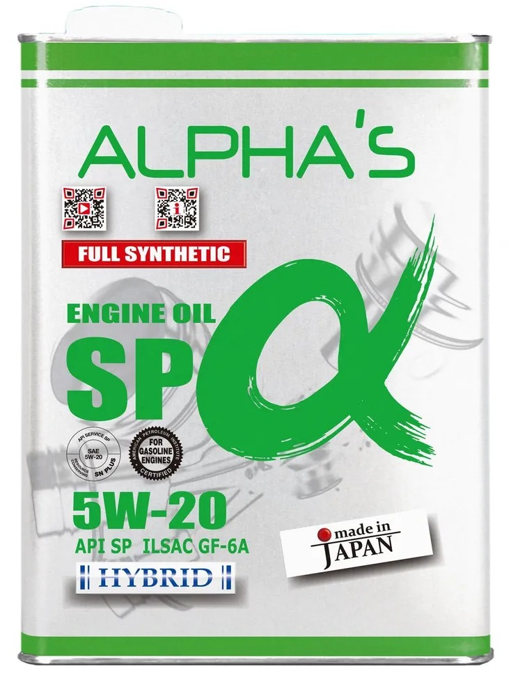 

ALPHA'S 5W20 SP/GF-6 бензин, синтетика 4л (1/6)