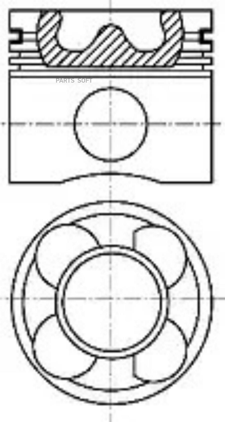 

Поршень NURAL 87-424008-00 Citroen; Peugeot 1.6HDI; -75 3x1.95x2.5 DV6TED4 +0.60 04
