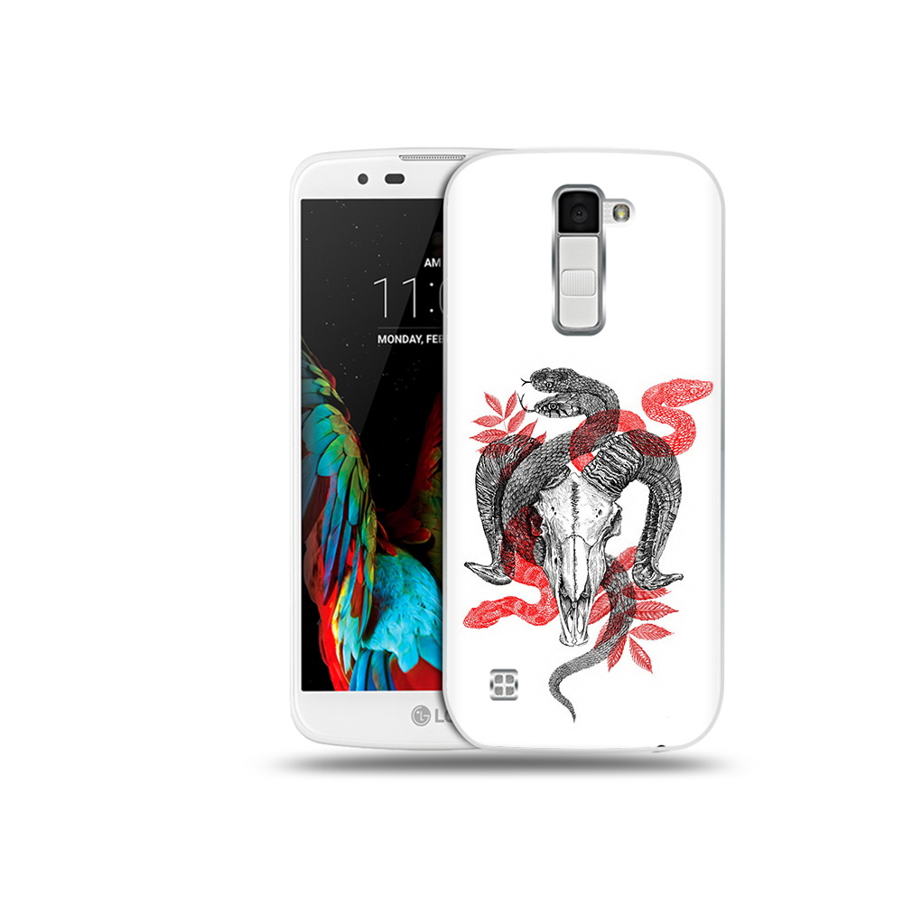 

Чехол MyPads Tocco для LG K10 змея в черепе рисунок (PT30014.80.365), Прозрачный, Tocco