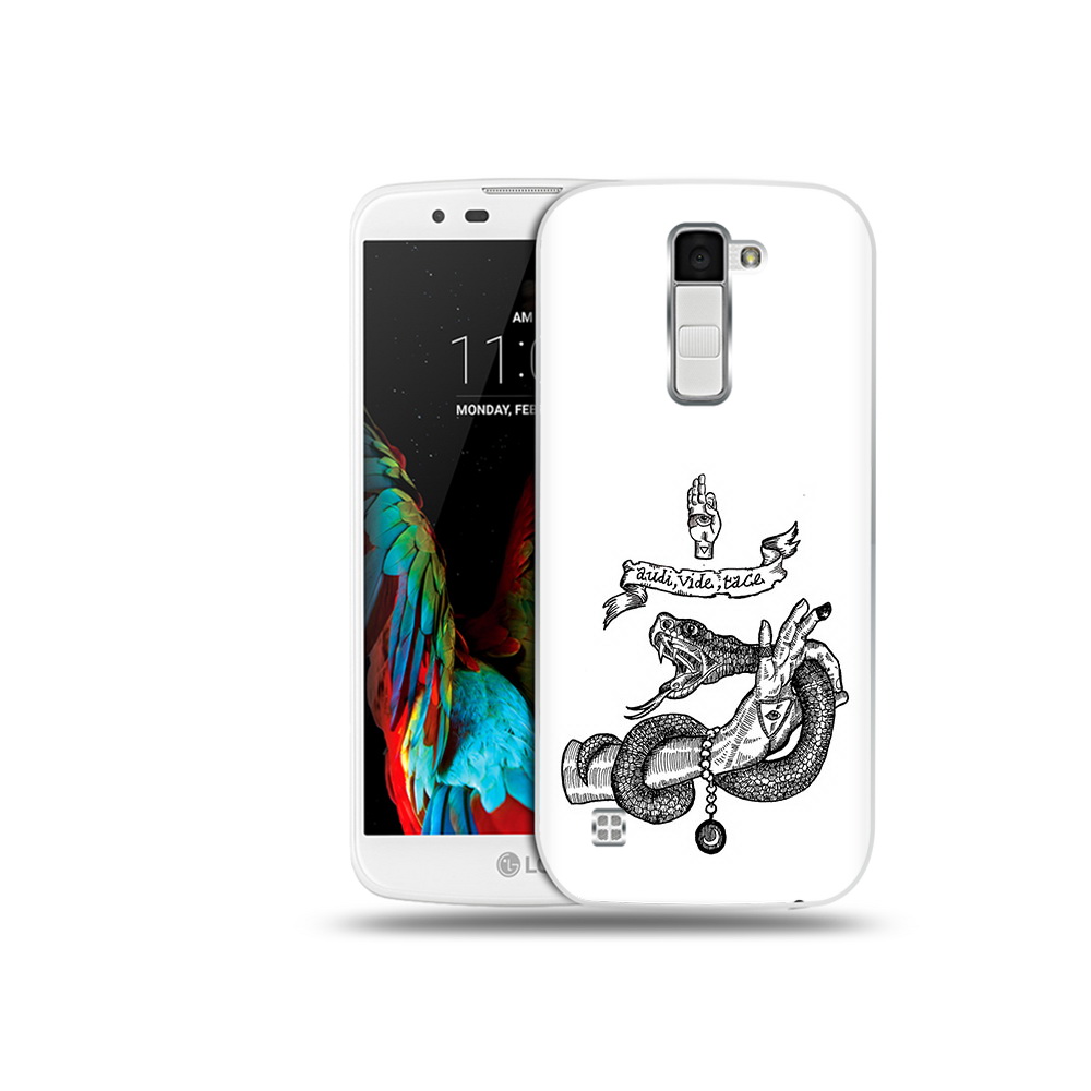 

Чехол MyPads Tocco для LG K10 змея на руке рисунок (PT30014.80.366), Прозрачный, Tocco