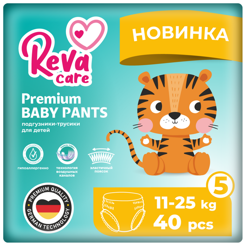 фото Подгузники-трусики reva care premium xl 11-25кг 40шт rk20444