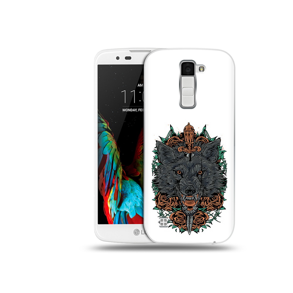 

Чехол MyPads Tocco для LG K10 красивый злой волк (PT30014.80.409), Прозрачный, Tocco