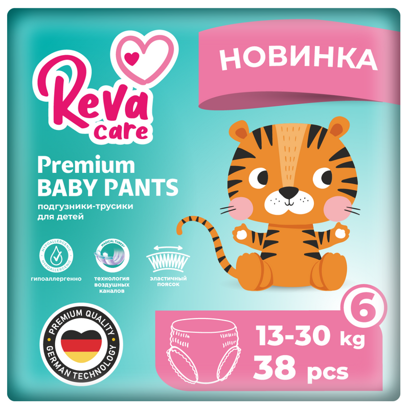 фото Подгузники-трусики reva care premium xxl 13-30кг 38шт rk20538