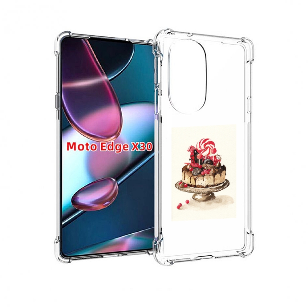 

Чехол MyPads вкусный торт для Motorola Moto Edge X30, Прозрачный, Tocco