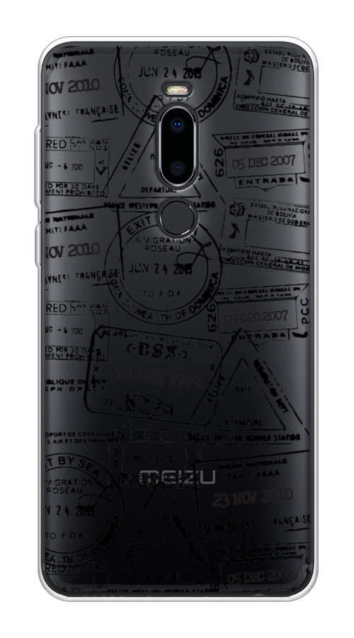 

Чехол на Meizu M8 "Visa stamps 2", Белый;черный;серый, 73150-2