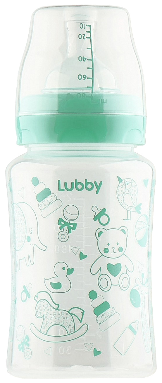 фото Бутылочка lubby классика с соской молочной 250 мл