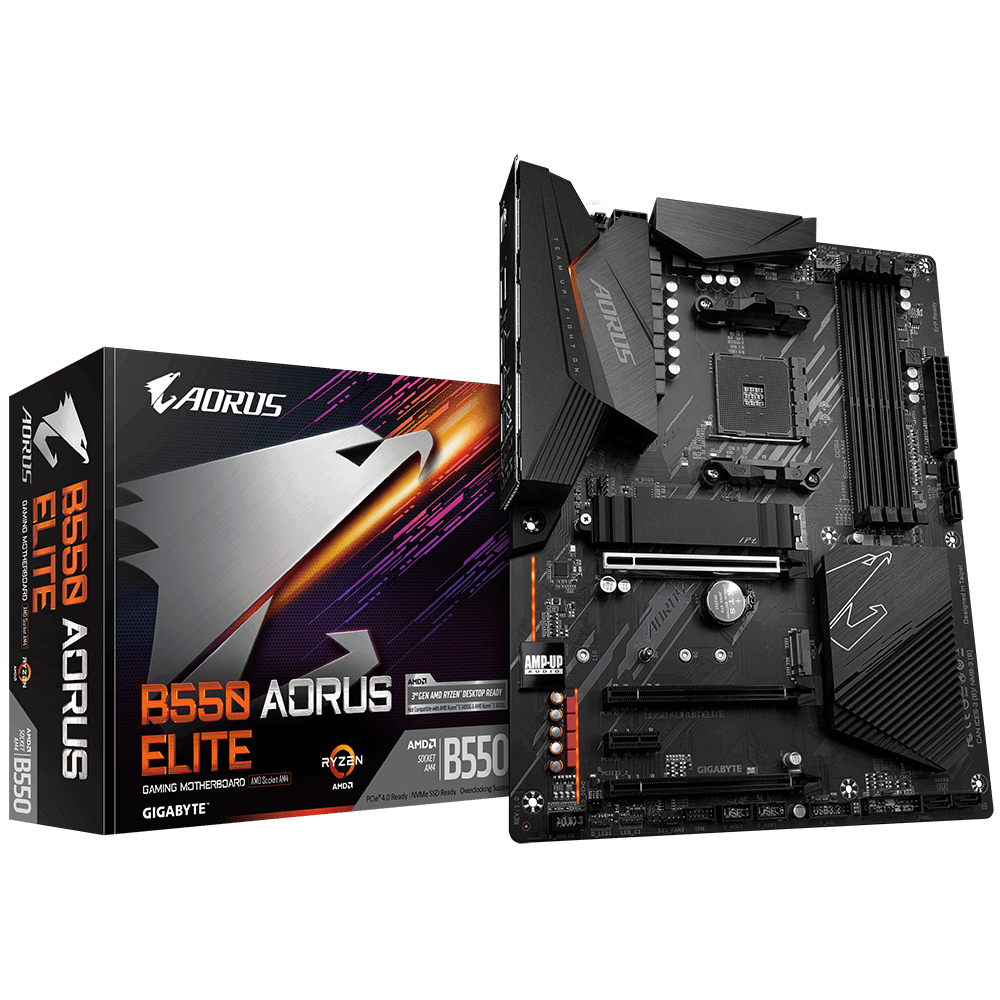 фото Материнская плата gigabyte b550 aorus elite