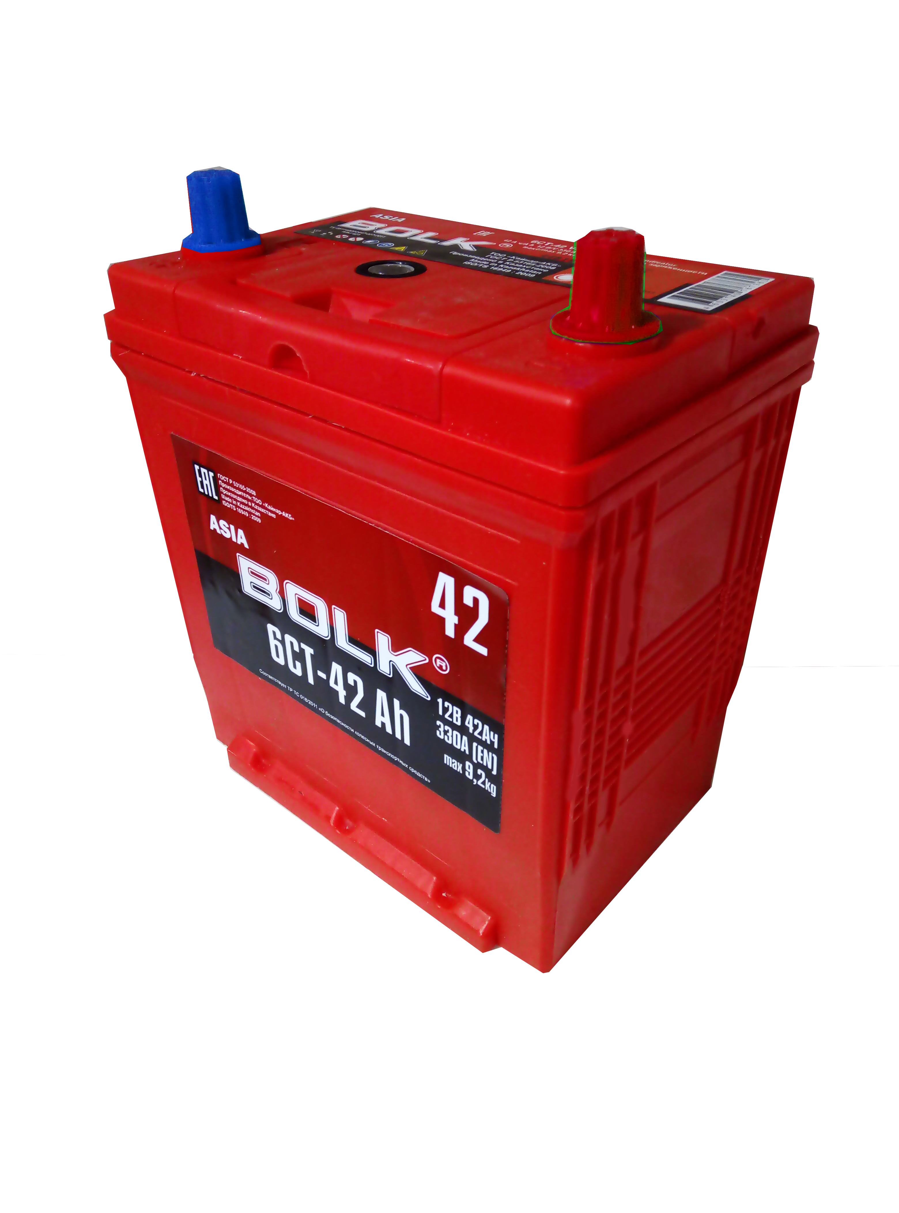 фото Аккумулятор bolk asia 42 а/ч прямая l+ en330 а 186x129x220 abj 421