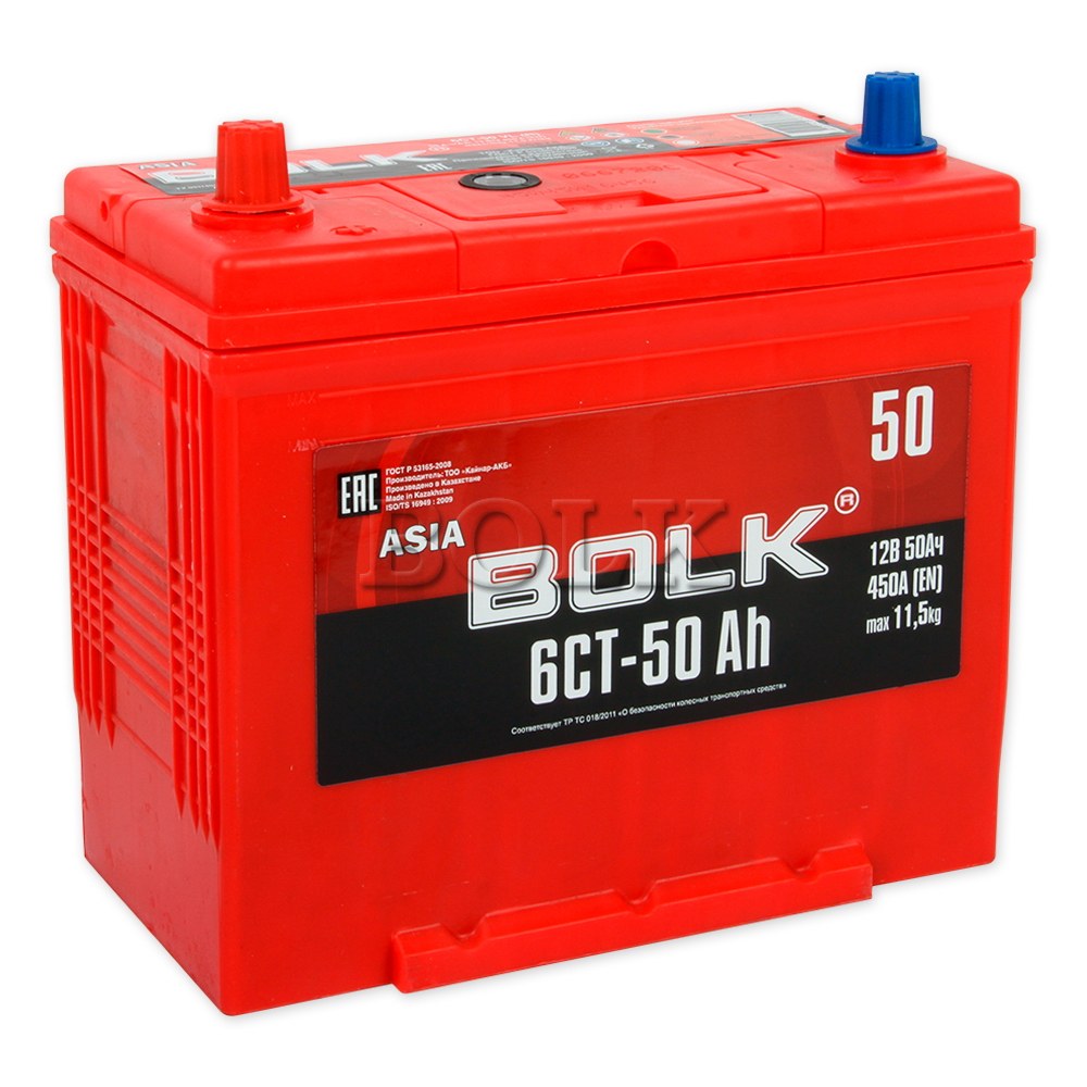 Аккумулятор BOLK ASIA 50 А/ч обратная R+ EN450 А 236x129x220 ABJ 500