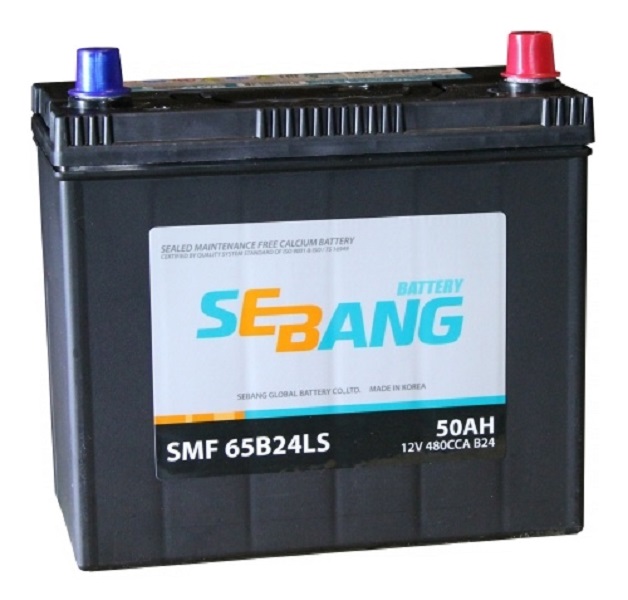 фото Аккумулятор sebang smf 50 а/ч обратная r+ en 480a 238x129x227 smf 65b24ls smf 65b24ls