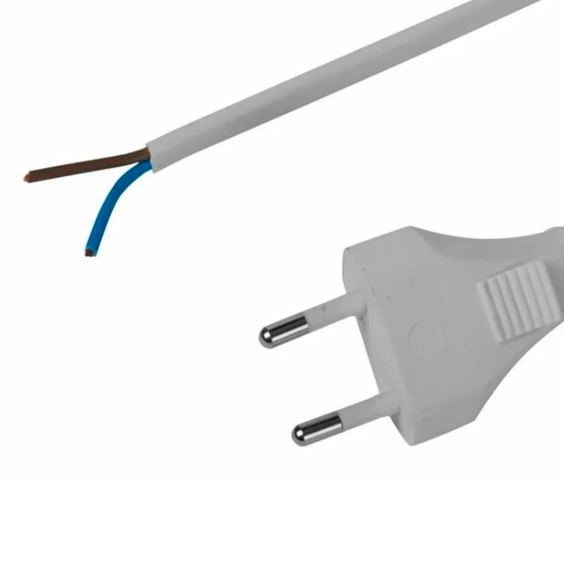 фото Шнур светозар с вилкой соединительный для электроприборов, 3 м, 2400 вт, 2*0,75кв,мм