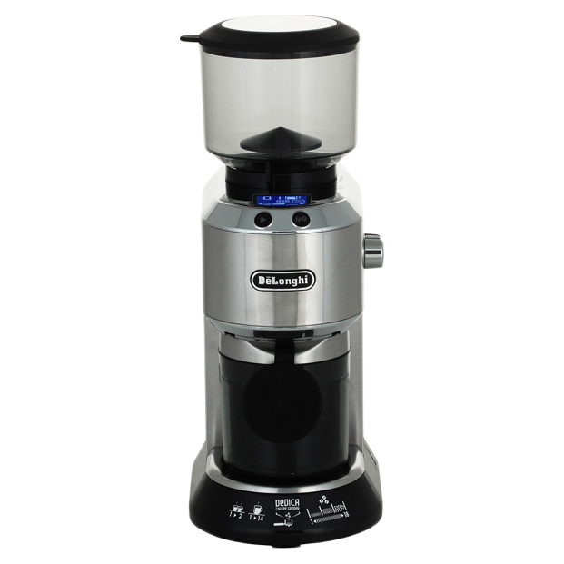 Кофемолка Delonghi KG521.M Silver/Black портативная мини электрическая кофемолка burr с регулируемой съемной камерой грубого помола для домашнего путешествия офиса кофейни