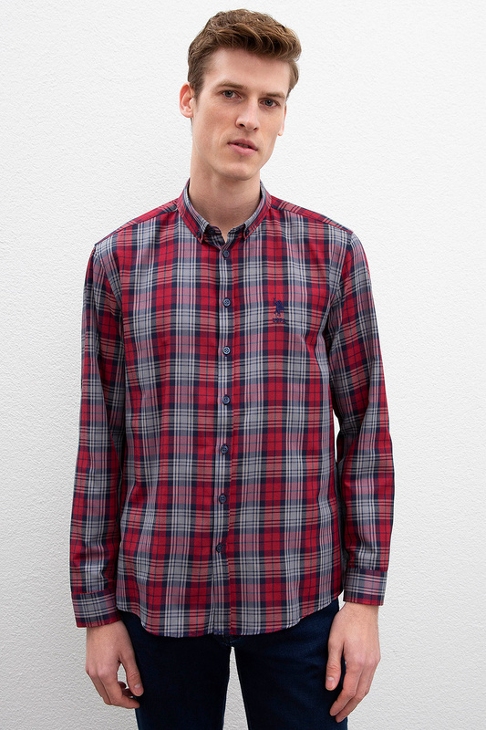 

Рубашка мужская U.S. POLO ASSN. G081SZ0040DEAN красная S, G081SZ0040DEAN