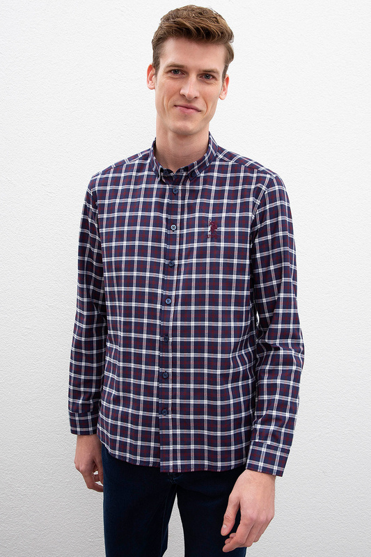

Рубашка мужская U.S. POLO ASSN. G081SZ0040MORDRED синяя S, G081SZ0040MORDRED