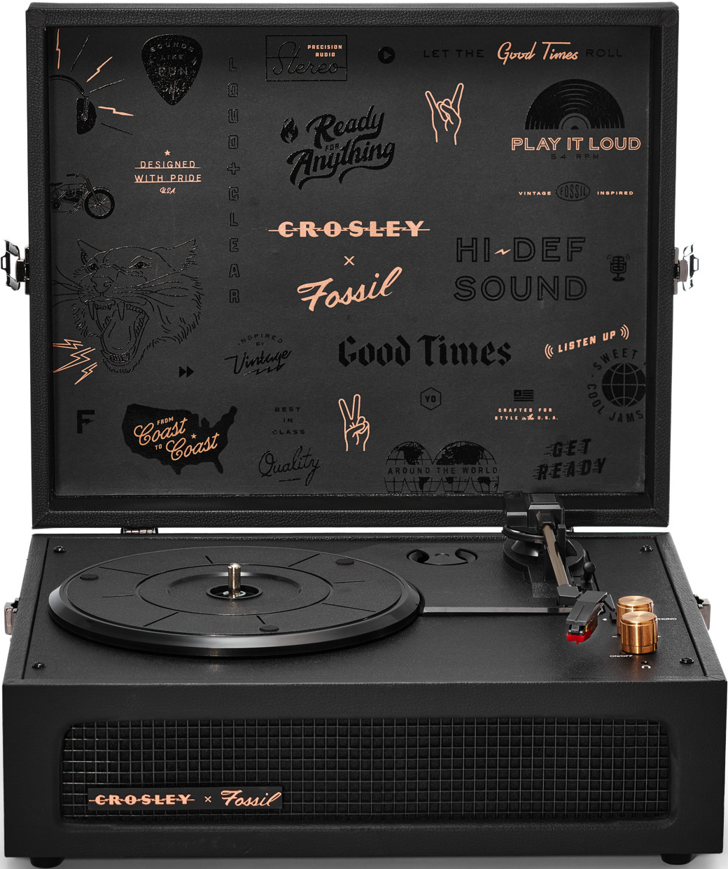 

Проигрыватель виниловых пластинок CROSLEY VOYAGER Black Fossil, Черный