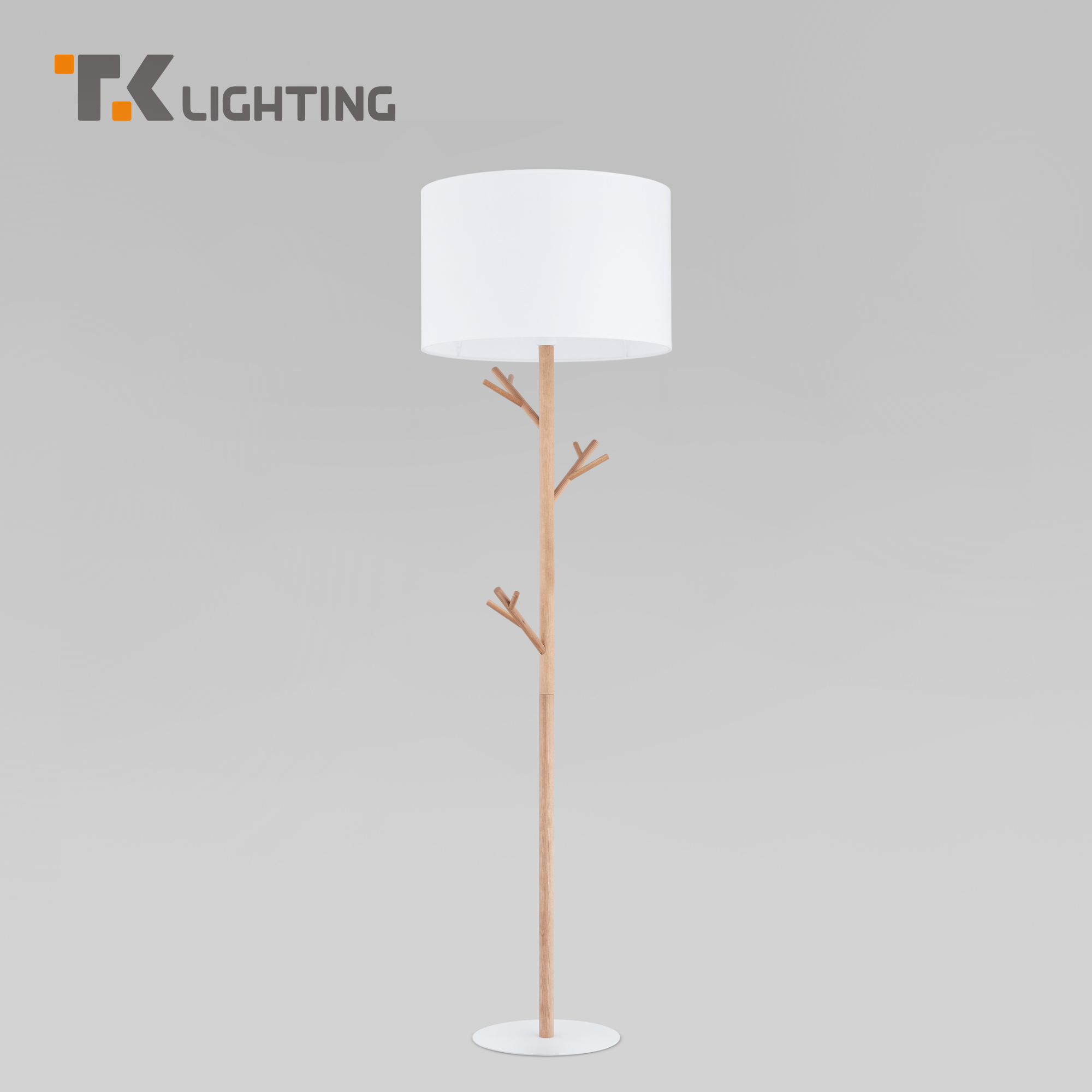 Торшер TK Lighting с абажуром 5572 Albero белый светлое дерево