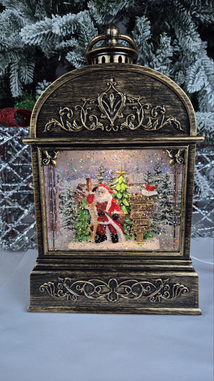 

Новогодний музыкальный светящийся светильник Merry Christmas Дед Мороз 2 режима 15х29 см