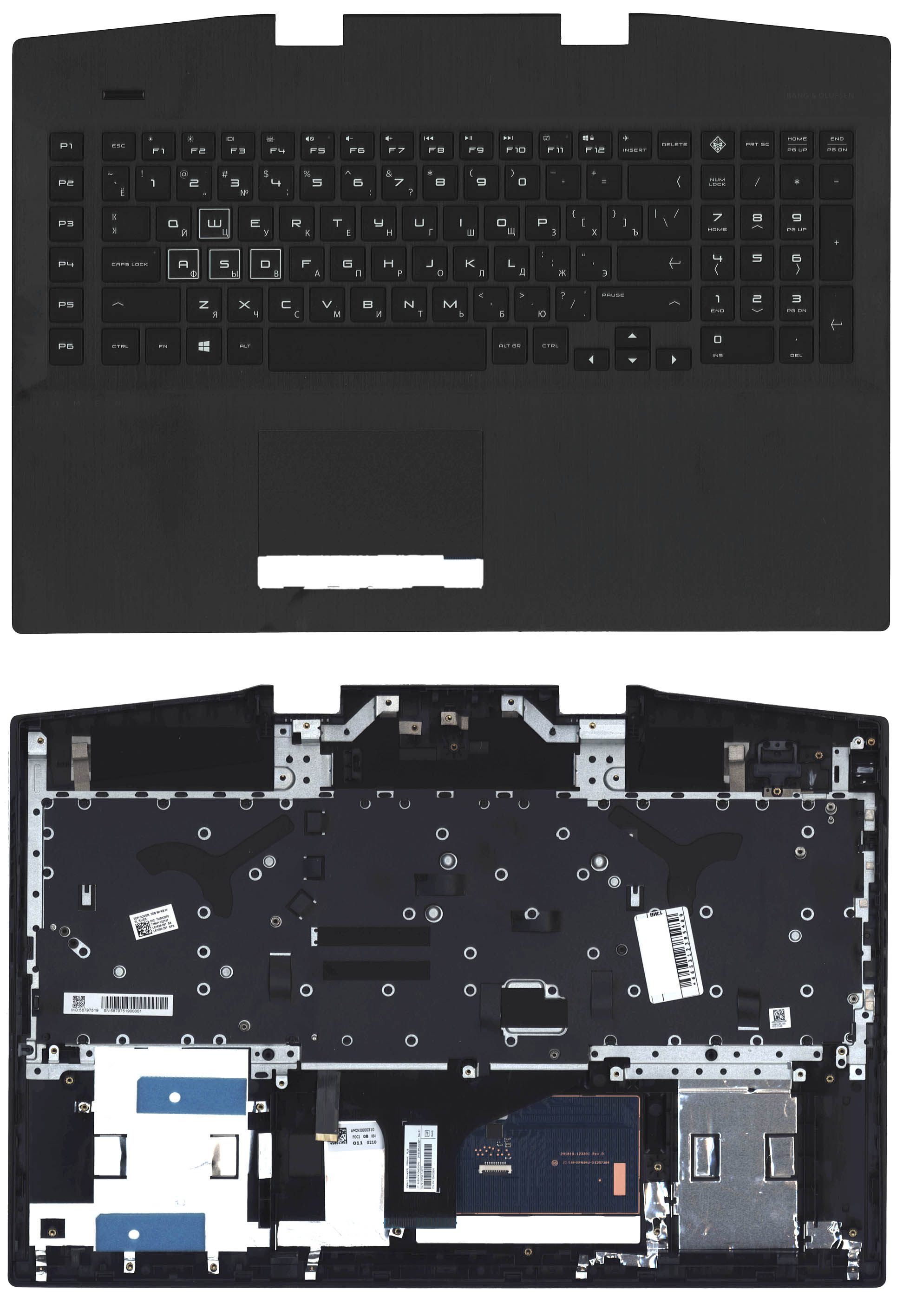 

Клавиатура для HP Omen 17-CB топкейс 4.5x3.0 черный ver.2, для Omen 17-CB