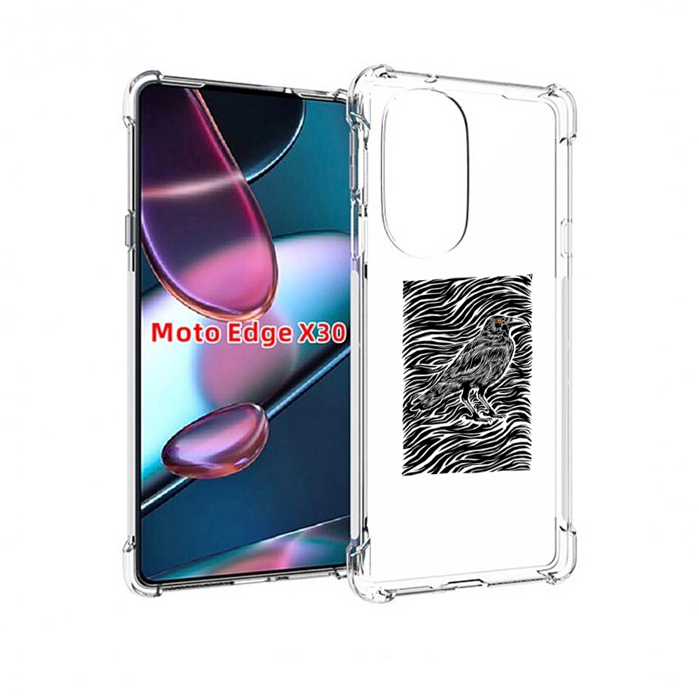 

Чехол MyPads ворон в абстракции для Motorola Moto Edge X30, Прозрачный, Tocco