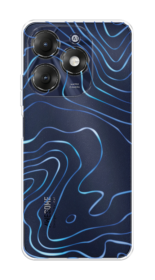 

Чехол на Itel A70 "Blue lines", Прозрачный;синий, 3201750-1