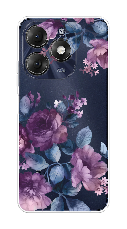 

Чехол на Itel A70 "Purple Blossoms", Синий;фиолетовый, 3201750-1