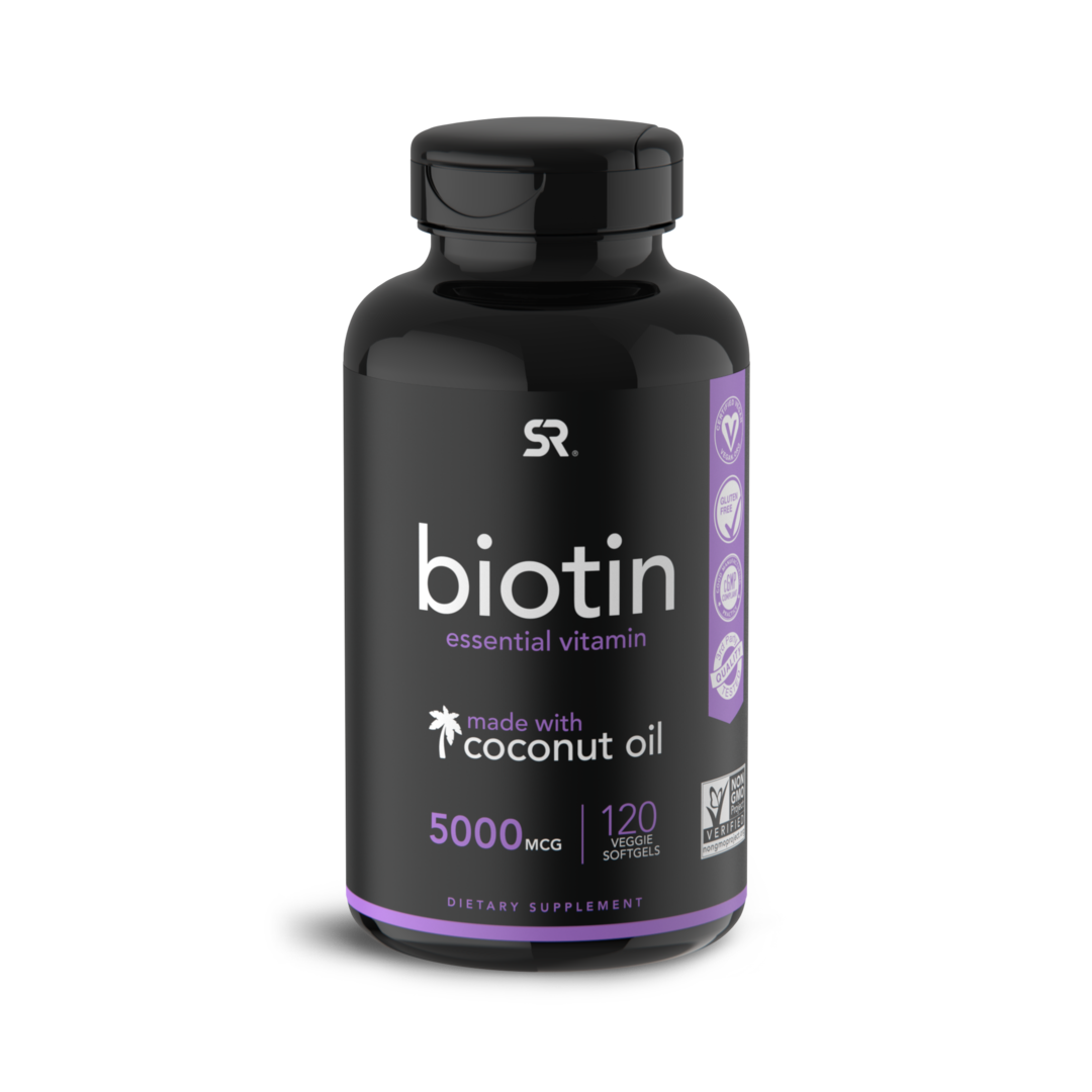 Биотин 5000 мкг, Biotin 5000 mcg, Sports Research, 120 капсул