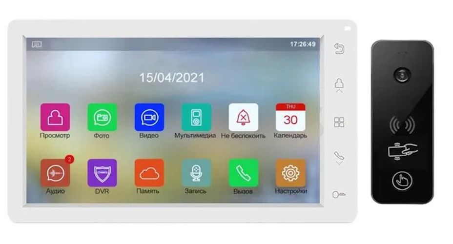 Комплект видеодомофона Tantos Amelie HD M SE (белая) и iPanel 2 WG (черная ) EM HD