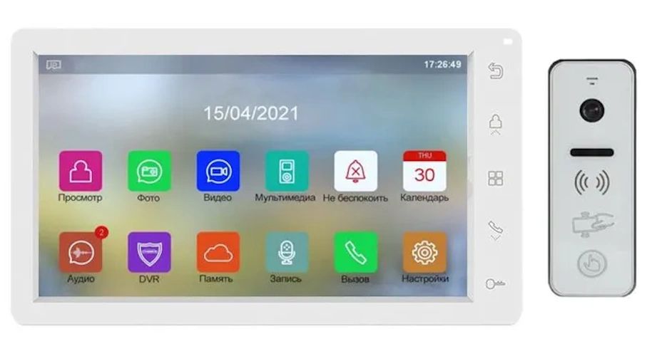 Комплект видеодомофона Tantos Amelie HD M SE (белая) и iPanel 2 WG (белая) EM HD