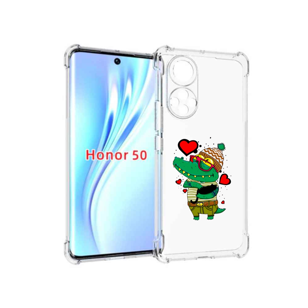 

Чехол бампер MyPads Влюбленный крокодил для Honor 50., Прозрачный, Tocco
