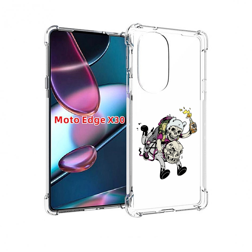 

Чехол MyPads время приключений скелеты для Motorola Moto Edge X30, Прозрачный, Tocco