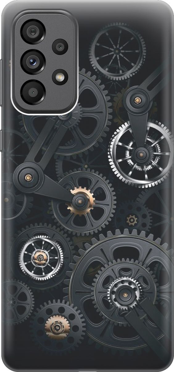 

Силиконовый чехол на Samsung Galaxy A73 5G с принтом "Механизм", Белый;серый, 10565