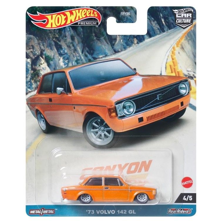 

Машинка металлическая Hot Wheels HKC53 Premium Car Culture коллекционная 73 Volvo 142 GL, Оранжевый, HW-metall-all