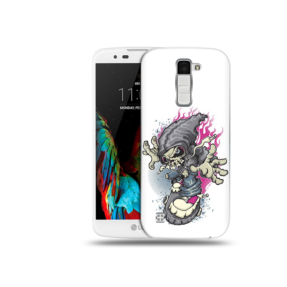 фото Чехол mypads tocco для lg k10 нарисованный скелет на скейт борде (pt30014.80.512)