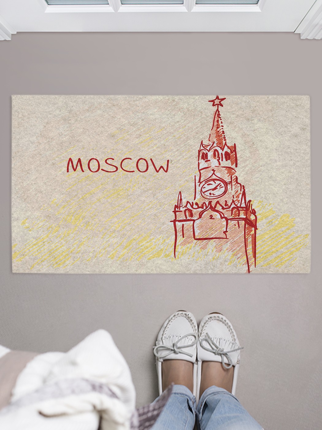 

Придверный коврик JoyArty "Московское время" для обуви 75x45 см