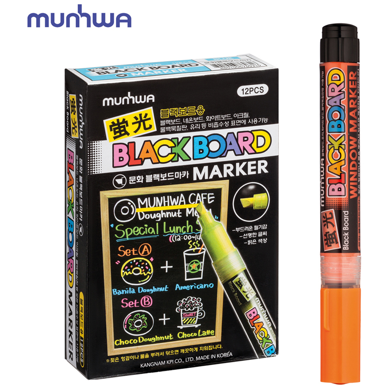 

Маркер меловой MunHwa Black Board Marker оранжевый, 3 мм, водная основа 12 штук
