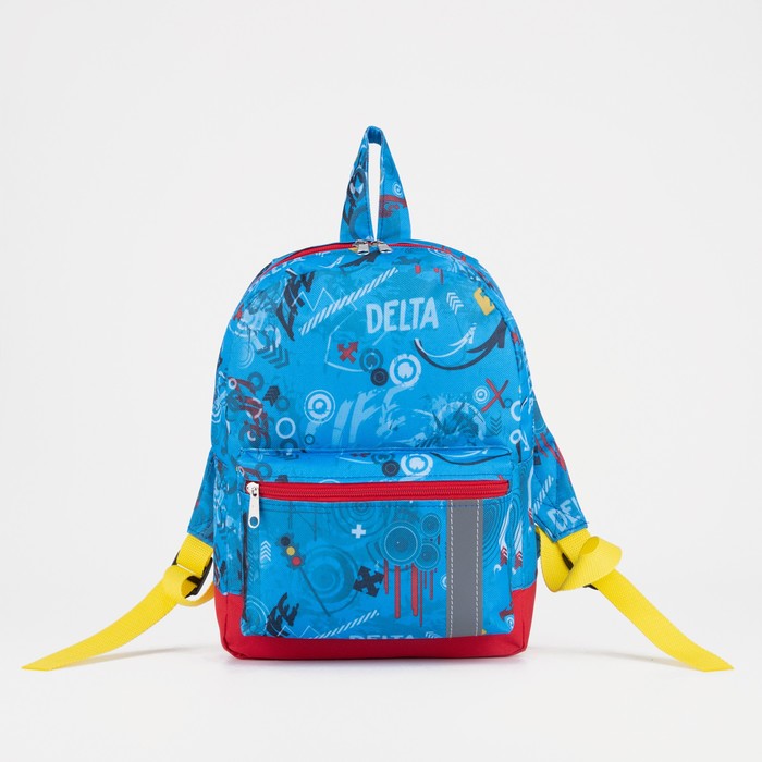 Рюкзак ЗФТС на молнии, наружный карман, светоотражающая полоса, голубой сумка для обуви карман на молнии сетка для вентиляции светоотражающая фламинго 46х36 см сдс 711