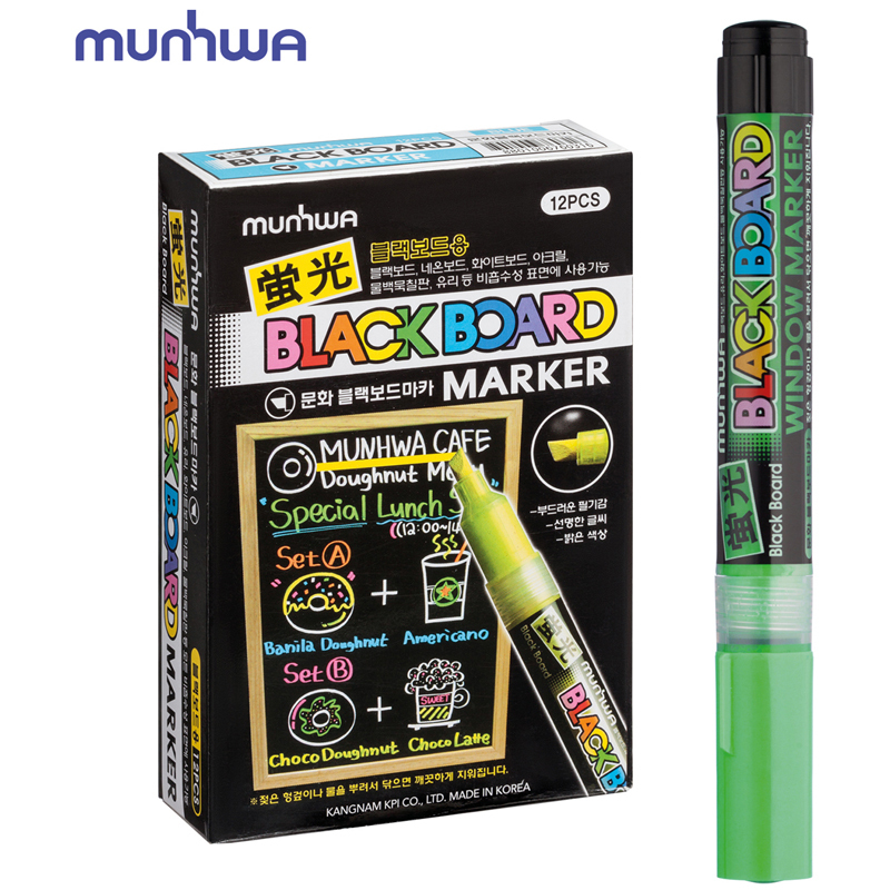 

Маркер меловой MunHwa Black Board Marker зеленый, 3 мм, водная основа 12 штук