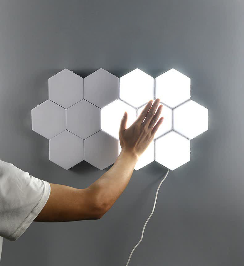 фото Настенный сенсорный светильник, гексогон, шестиугольный, соты,hexagonal, 2700k poco case
