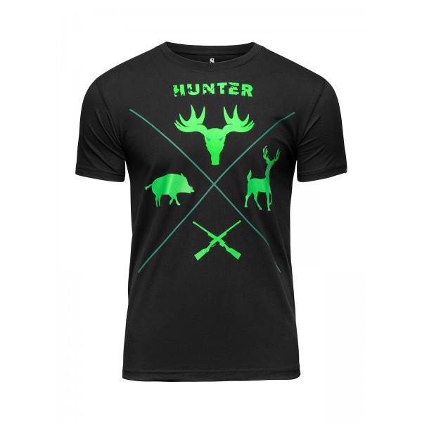 фото Футболка мужская hunter black/neo green athletic pro. черная l