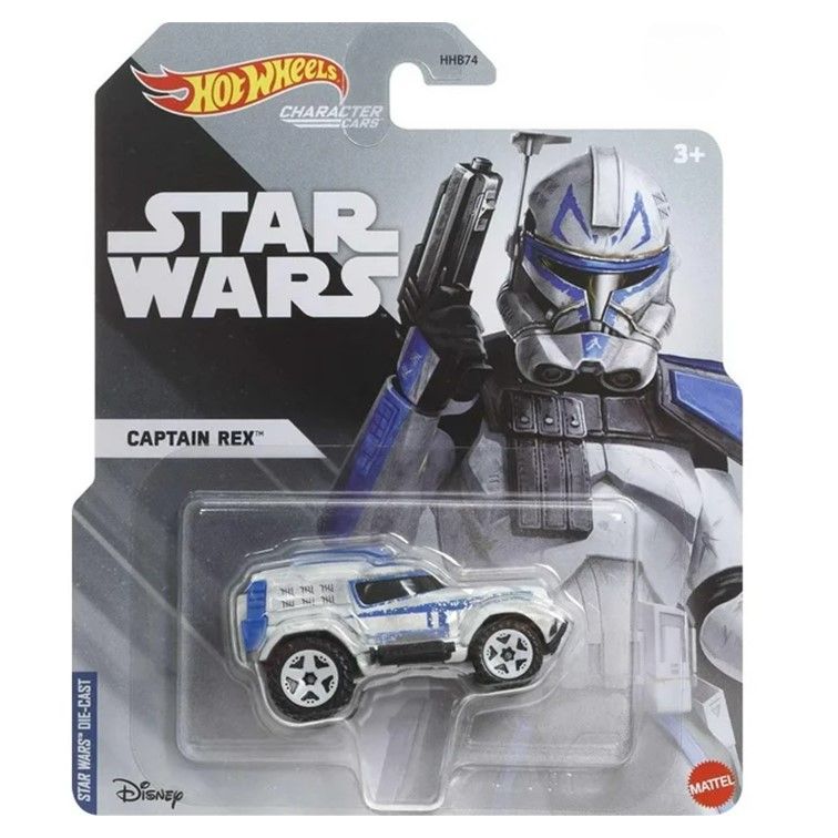 

Машинка металлическая Hot Wheels тематическая STAR WARS коллекционная Captain Rex, Синий;белый;черный, HW-metall-all