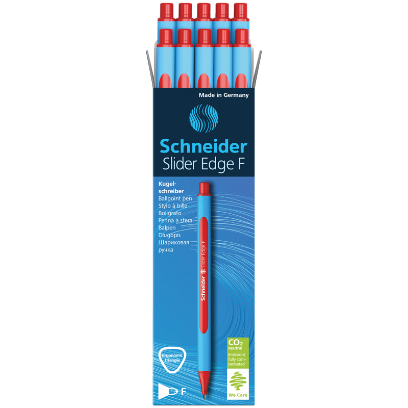 

Набор ручек шариковых Schneider Slider Edge F красная, 0,8 мм, трехгранная 10 штук