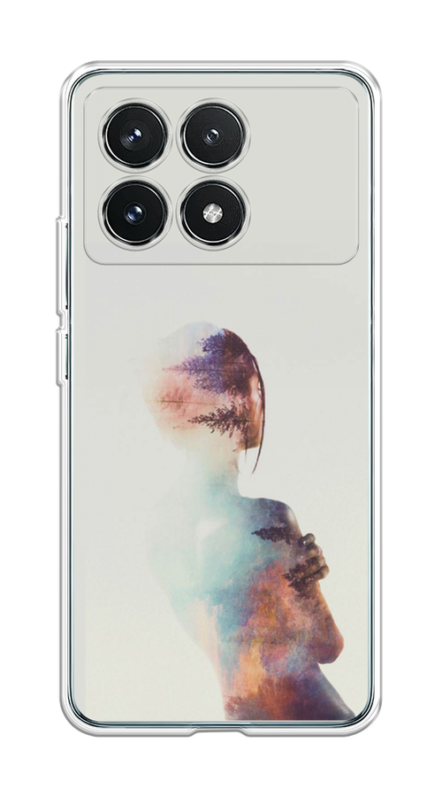 

Чехол на Xiaomi Redmi K70 Pro 5G/K70 5G "Девушка-лес", Розовый;голубой;серый, 320750-1