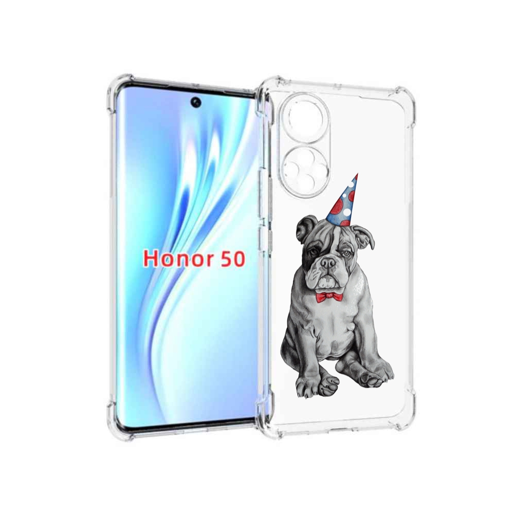 

Чехол бампер MyPads праздничный щенок для Honor 50., Прозрачный, Tocco