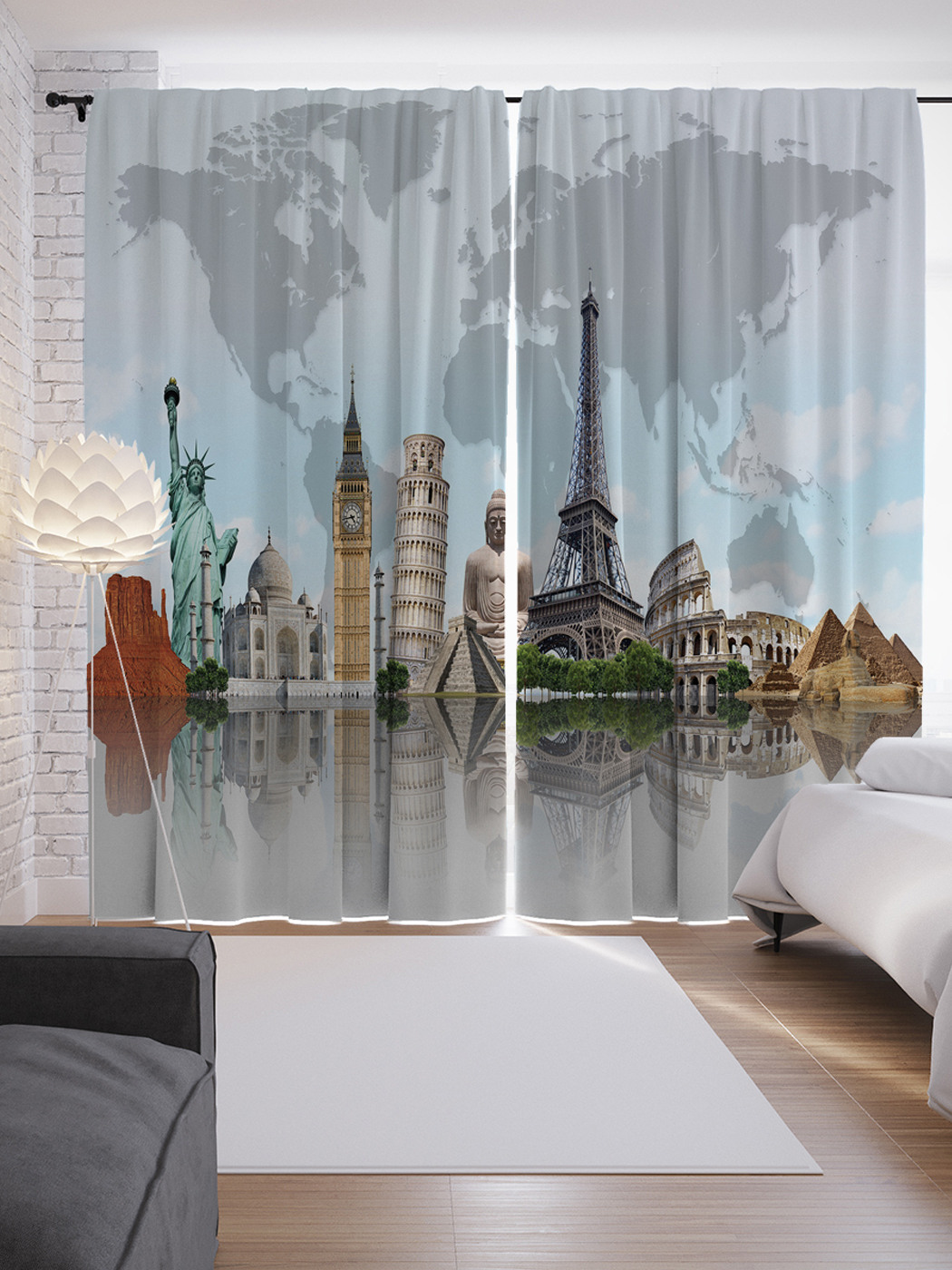 

Шторы JoyArty с фотопечатью "Всемирная река" из сатена, 290х265 см, Всемирная река