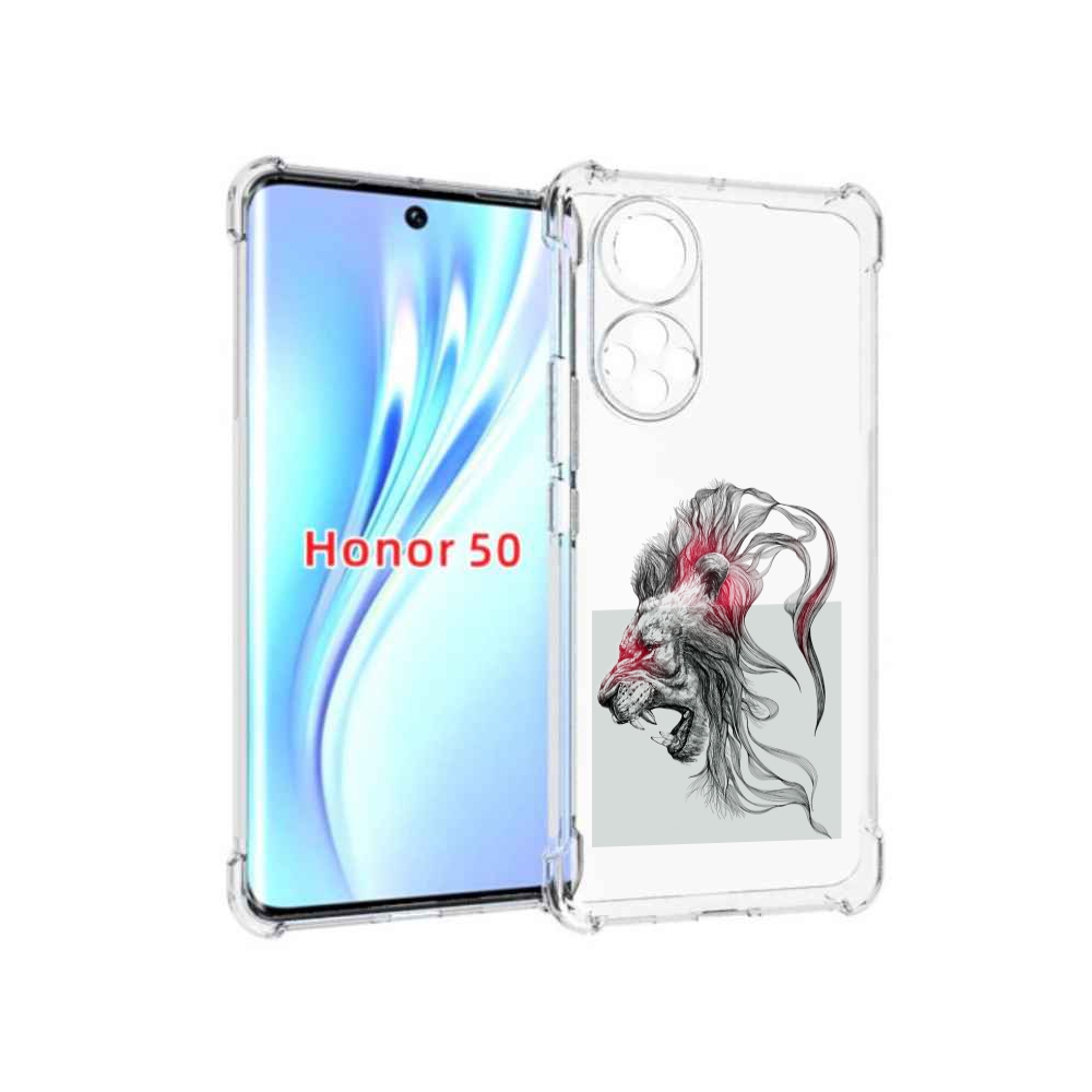

Чехол бампер MyPads разъяренный лев для Honor 50., Прозрачный, Tocco