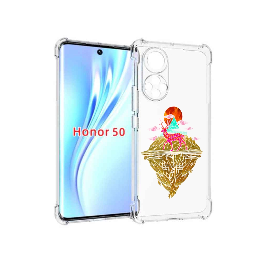 

Чехол бампер MyPads розовый олень абстракция для Honor 50, Прозрачный, Tocco